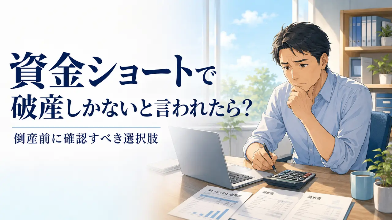 資金ショートで破産しかないと言われたら？倒産前に確認すべき選択肢