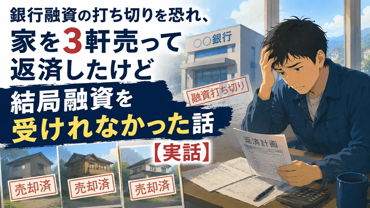 銀行融資の打ち切りを恐れ、家を3軒売って返済したけど結局融資を受けれなかった話【実話】