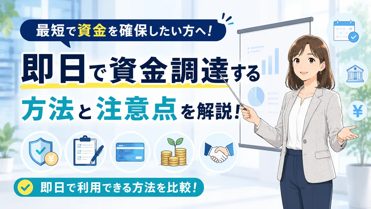 即日で資金調達する方法5選|法人・個人事業主向けに注意点も解説