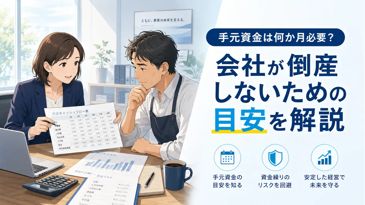 手元資金は何か月必要？会社が倒産しないための目安を解説