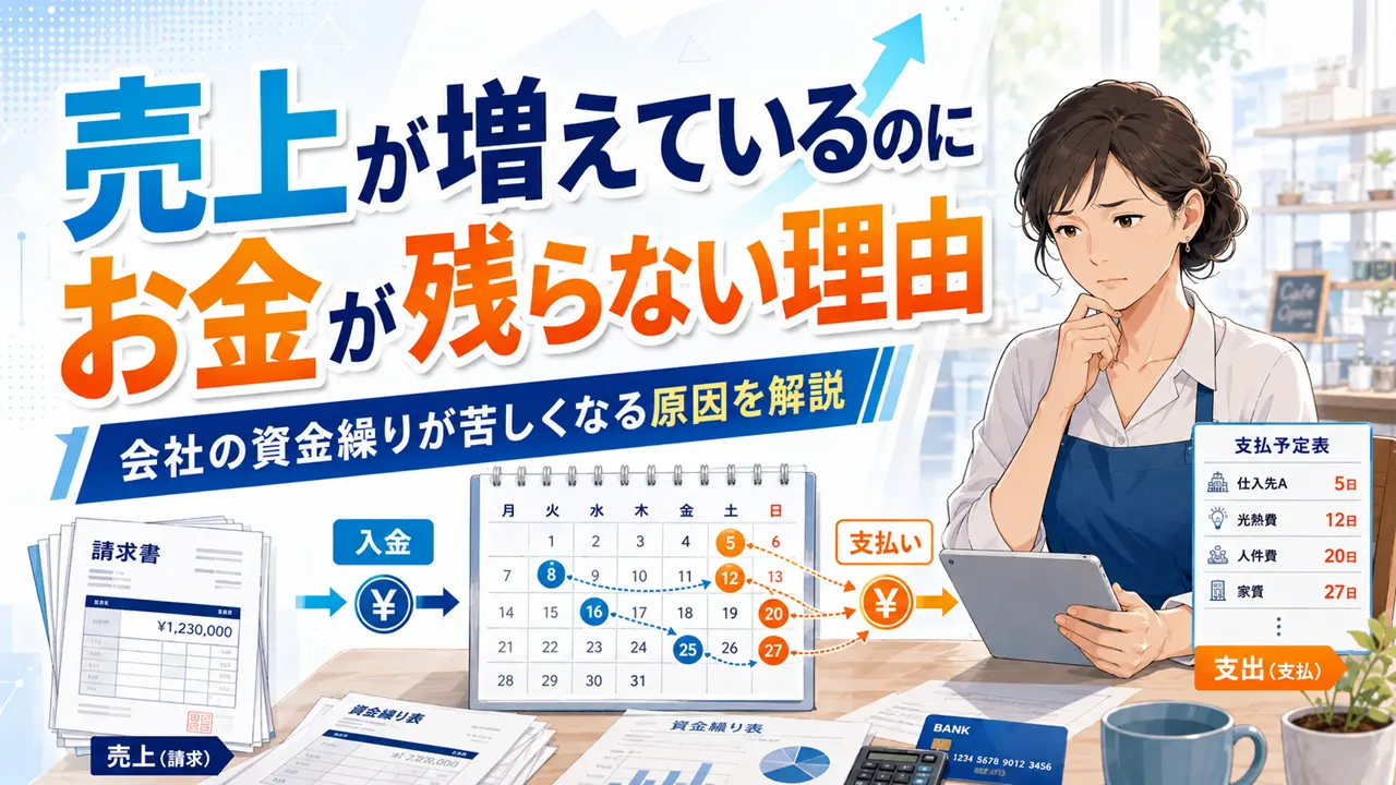 売上が増えているのにお金が残らない理由｜会社の資金繰りが苦しくなる原因を解説